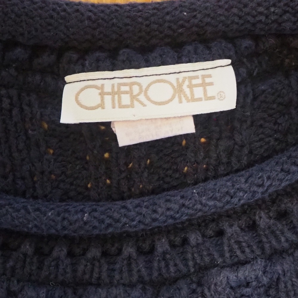 Vintage Cherokee Roll Neck Cable Knit Sweater Women's Size XL Fisherman Cottage - Picture 2 of 7
